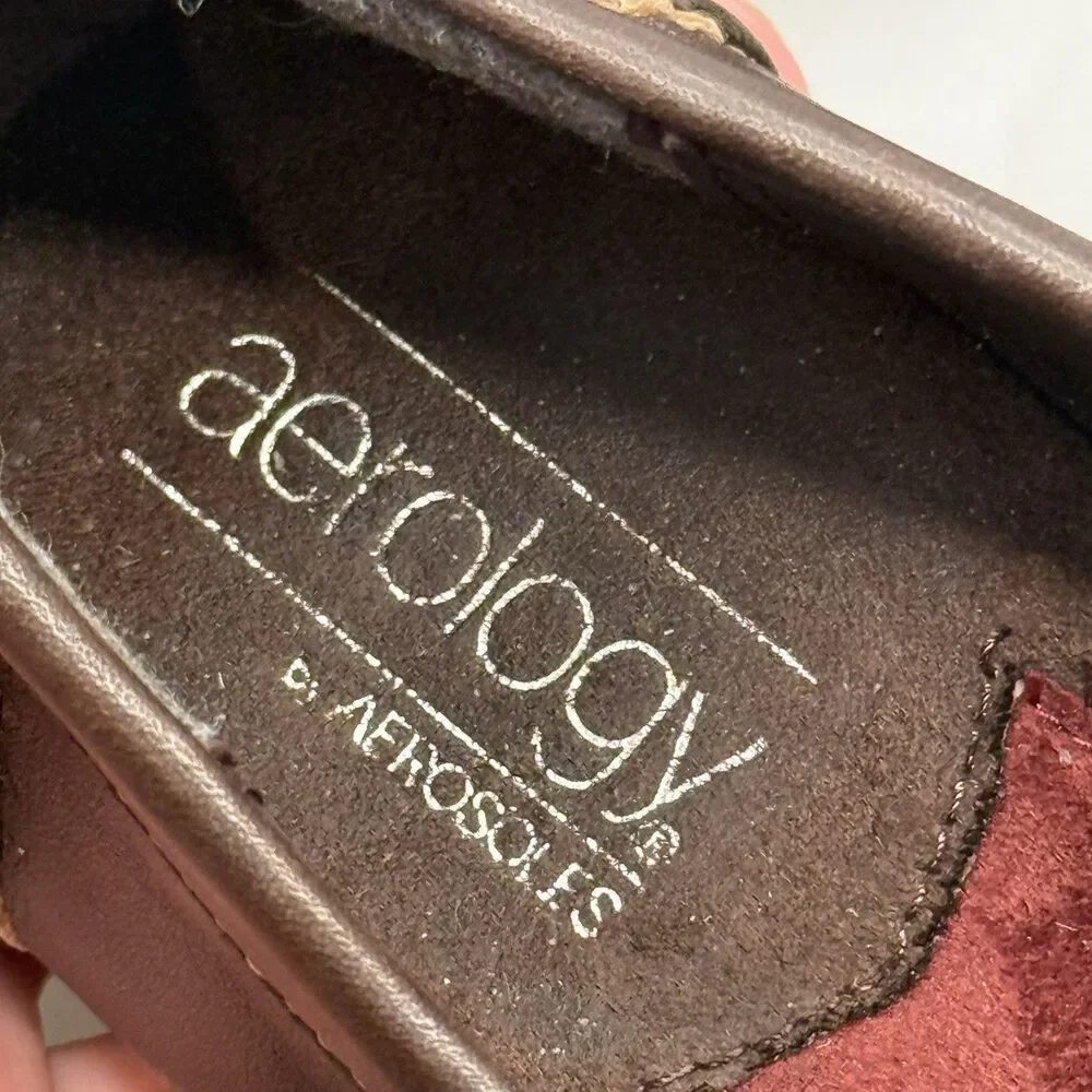 Aerosoles Aerology Size 6.5 Women Davenport Dark Brown Kitten Heels Leather EUC